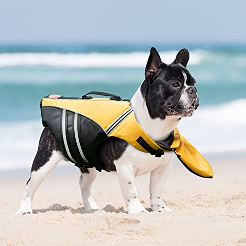 Mklhgty Dog Life Jacket, Reflective Dog Life Vest with Removable Neck Float & High Buoyancy for Swimming and Boating, Ripstop Pet Safety Swimsuit Rescue Handle for Small Medium Large Dogs - Image 3