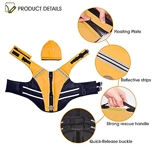 Mklhgty Dog Life Jacket, Reflective Dog Life Vest with Removable Neck Float & High Buoyancy for Swimming and Boating, Ripstop Pet Safety Swimsuit Rescue Handle for Small Medium Large Dogs - Image 5