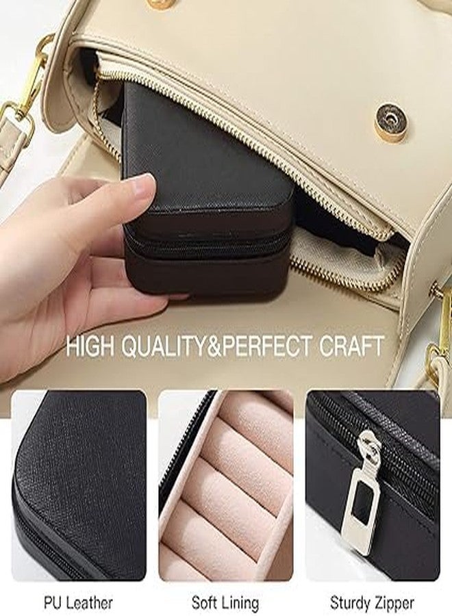 BriKSHi Jewelry Organiser Zipper PortablePU Leather Storage Box Case Quare with Dividers Container for Rings Earrings Necklace Home Organizer||G103 - Image 5