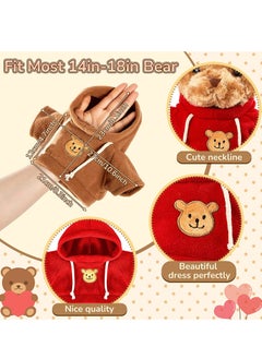 Excefore Teddy Bear Clothes, Doll Hoodie Tee Fit 14-18 Inches Stuffed Bear Dolls, Teddy Bear Tee Shirt, Sublimation Stuffed Animal Clothes, Make Your Own Stuffed Animals Plush Doll Clothes 5 PCS  - Image 5