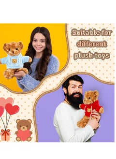 Excefore Teddy Bear Clothes, Doll Hoodie Tee Fit 14-18 Inches Stuffed Bear Dolls, Teddy Bear Tee Shirt, Sublimation Stuffed Animal Clothes, Make Your Own Stuffed Animals Plush Doll Clothes 5 PCS  - Image 2