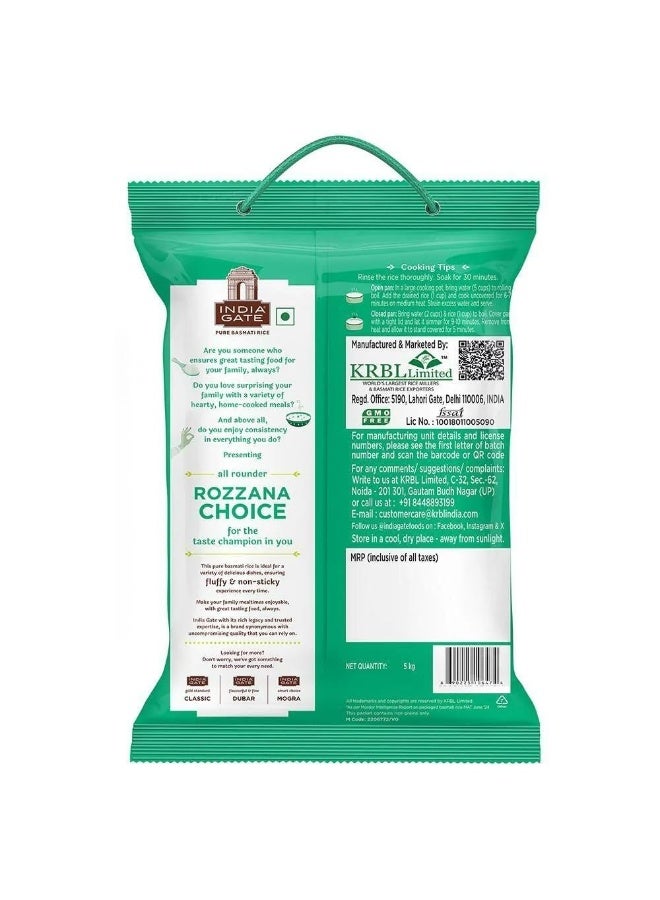 India Gate Rozzana Choice Pure Basmati Rice 5kg - Image 2