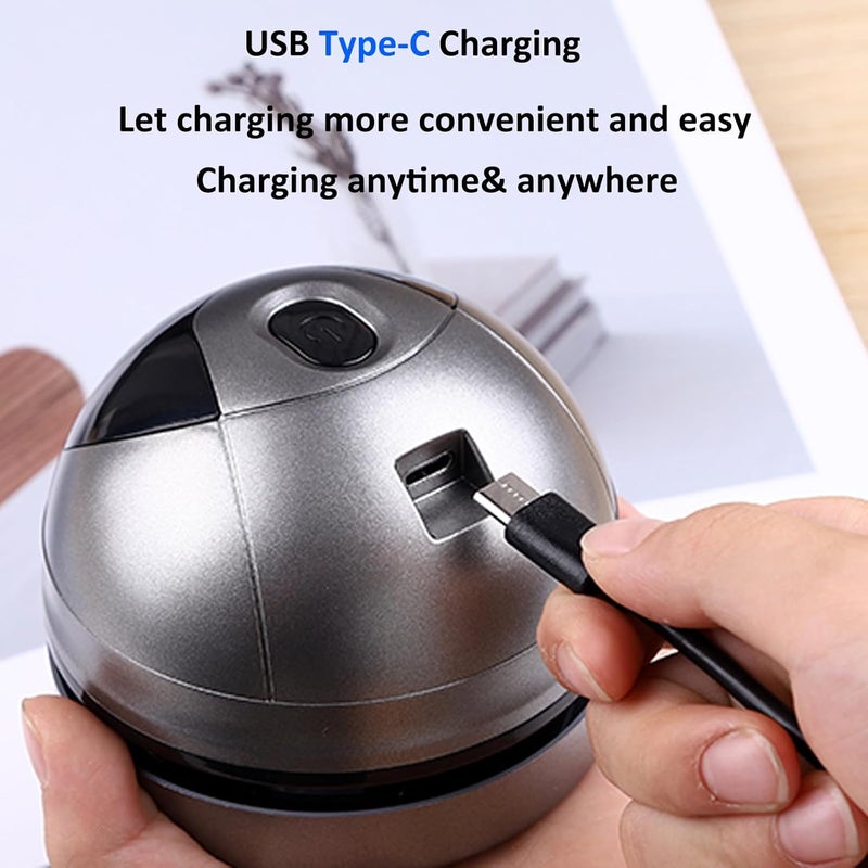 Hallocool Desktop Vacuum Cleaner Mini Vacuum Cleaner for Crumbs Desk Table USB Vacuum Sweeper for Cleaning Eraser Crumbs Seeds Pet Hairs Flakes Computer Keyboard - Image 3