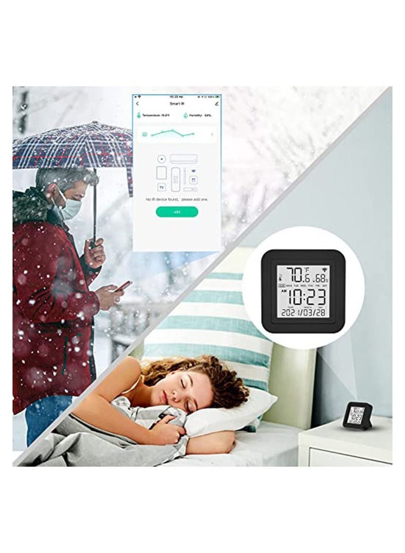 Arabest WiFi Smart IR Remote Control WiFi Temperature Humidity Sensor Monitor with LCD Display Cover Above 98% IR Device for Air-Conditioned TV Fan etc Smart Life APP Compatible Alexa Google Assistant - Image 4
