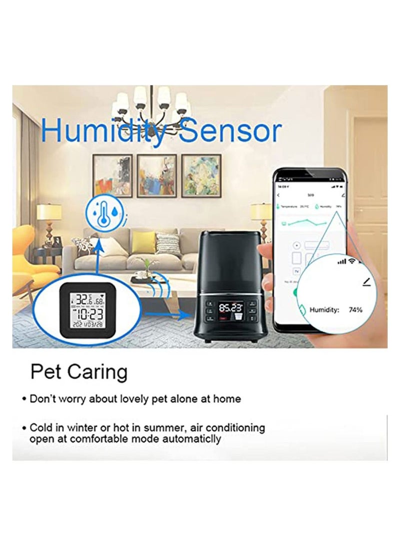 Arabest WiFi Smart IR Remote Control WiFi Temperature Humidity Sensor Monitor with LCD Display Cover Above 98% IR Device for Air-Conditioned TV Fan etc Smart Life APP Compatible Alexa Google Assistant - Image 2