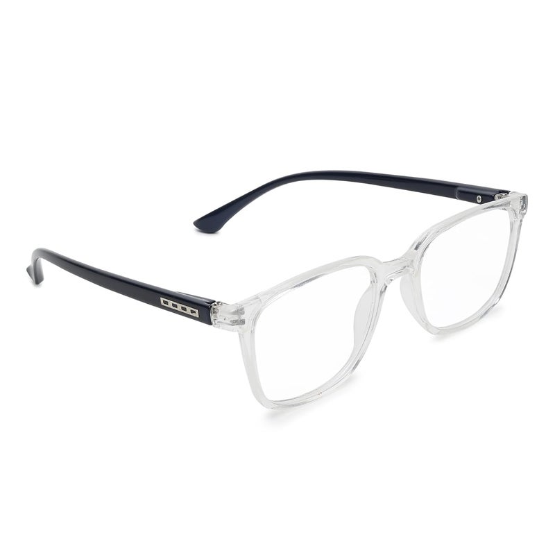 CRIBA Transparent Square Reading Glass Computer Blue Cut Power +0.50+0.75+1.00+1.25+1.50+1.75+2.00+2.25+2.50+2.75+3.00 for Eye Protection from Laptop/Mobile Screen for Men & Women - C - Image 2