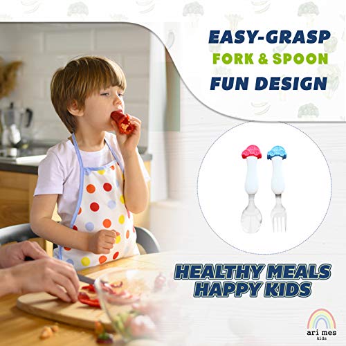 ARI MES - BPA-Free Toddler Car Utensils - Easy-Grip Car Spoon and Fork Set for Kids - Image 3