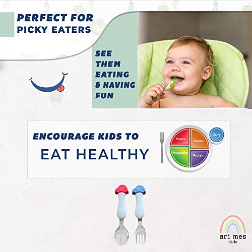 ARI MES - BPA-Free Toddler Car Utensils - Easy-Grip Car Spoon and Fork Set for Kids - Image 4