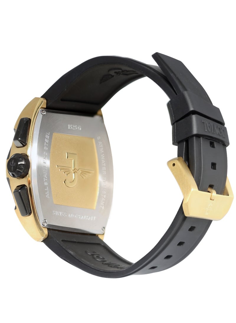 Jovial JOVIAL  1525GGRC13E, Bold Chronograph Design
Striking tonneau case, Swiss movement, and full chronograph function—built for a bold, sporty look with precision timing.  - Image 3