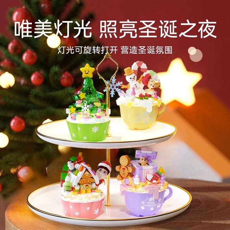 Senbao Building Blocks 605030-605033 Christmas Cake Cup 4 Boxed Small Particles Handmade Assembled Toys Christmas - Image 3