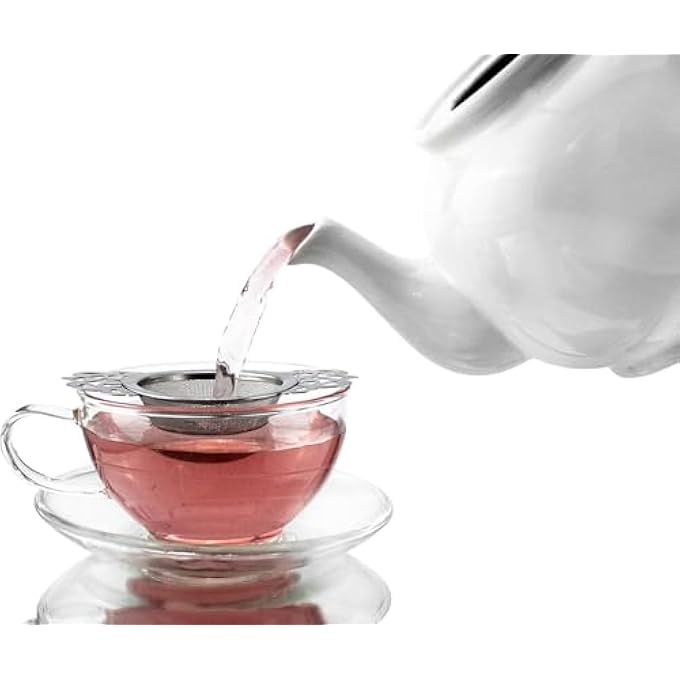 GraGra 2Pcs Small Fine Mesh Tea Strainers Stainless Steel Small Fine Mesh Tea Strainers With Bowl Double Wing Extender Bowl Design For Loose Tea Juice Coffee Silver - Image 5