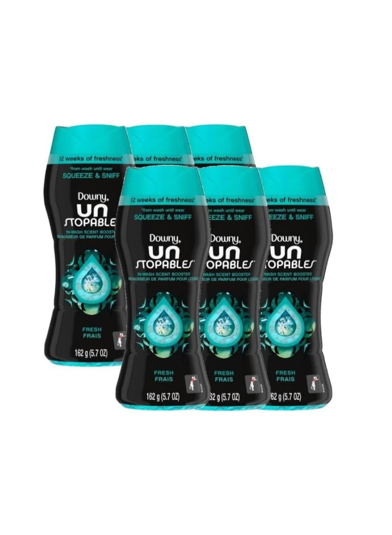 Downy Unstoppables In-Wash Scent Booster Beads, Fresh Scent - 162g (Pack of 6) - Image 1