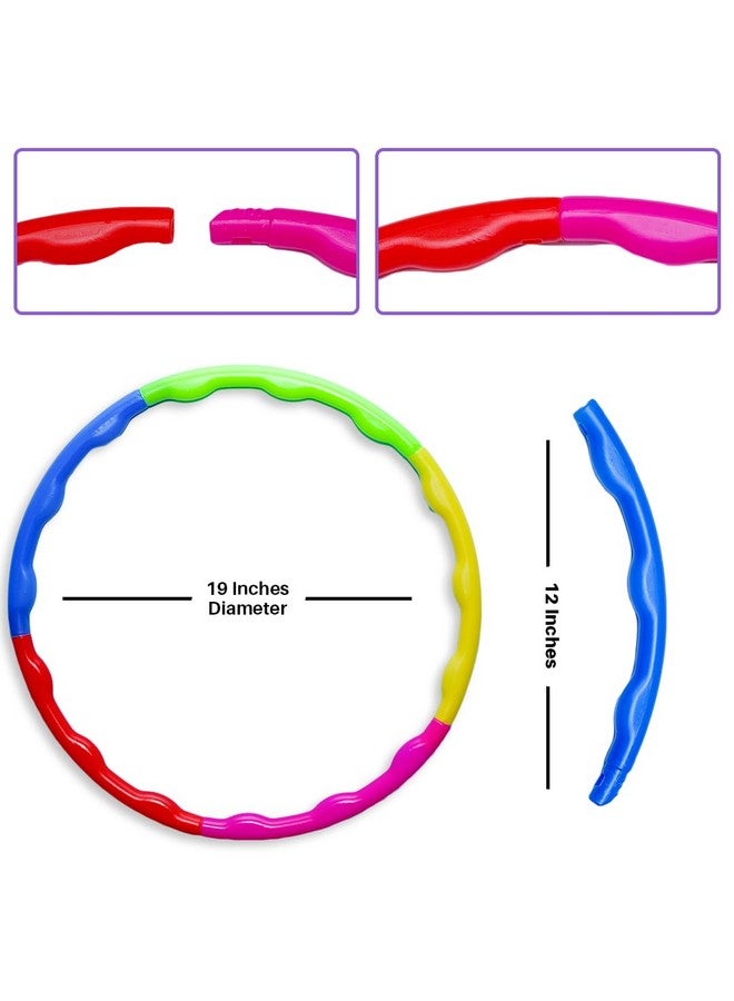 راتاناز حلقة هولا هوب سوبر بيبي نانو من راتنا للأطفال - متعددة الألوان وخفيفة الوزن - مثالية للعب في الأماكن المغلقة والمفتوحة - 5 قطع قابلة للقفل تقريبًا بقطر 50 سم - Image 2