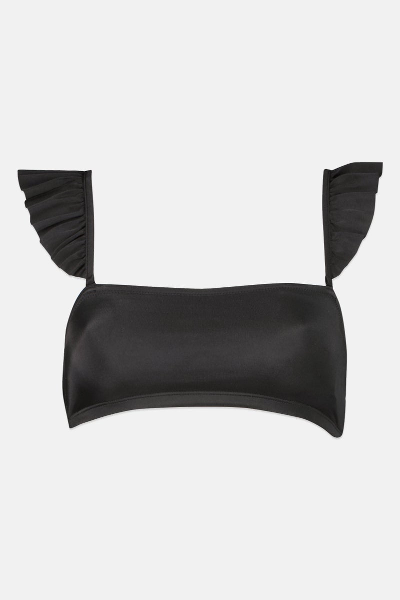 MONKI Women Plain Bikini Top, Black - Image 2