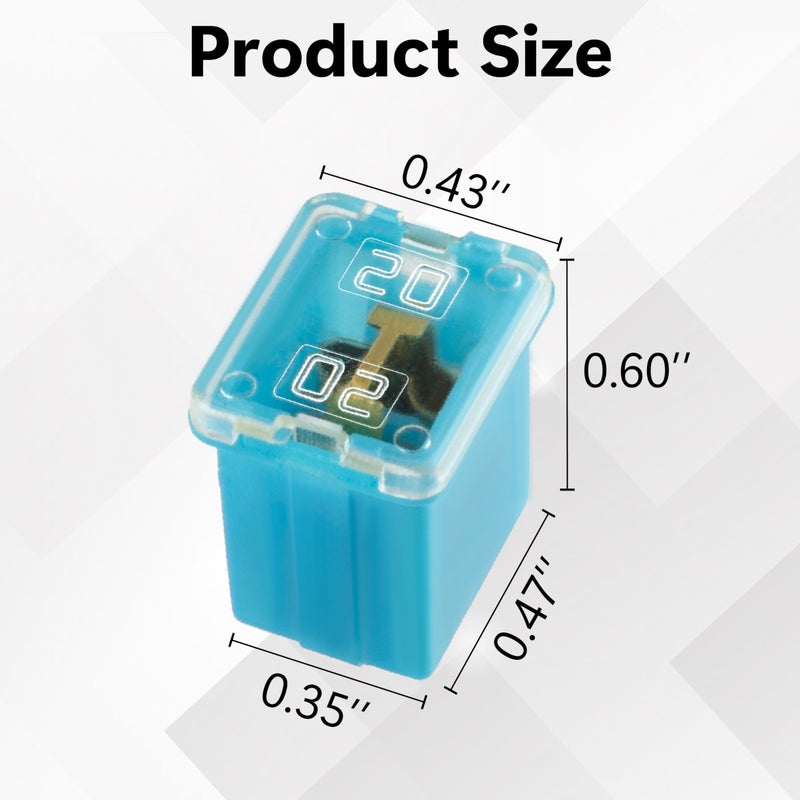 BFXM 10 PCS Versatile Automotive Fuse Assortment Low Profile Box Shaped Micro Cartridge Fuses Kit for Pickup Trucks Cars and SUVs (20 A/30 A/40 A/50 A/60 A, 2 PCS Each) - Image 3