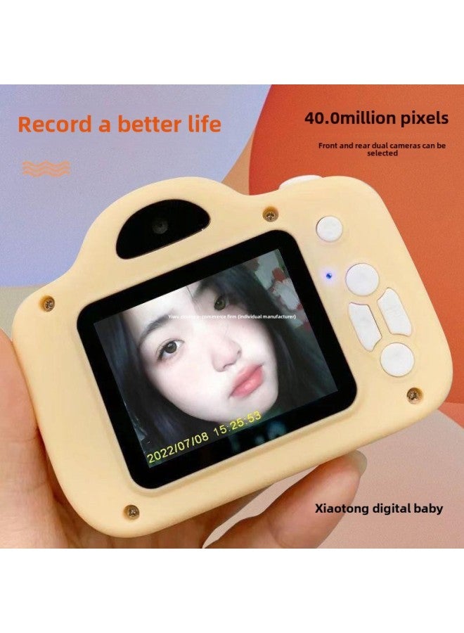 High-definition Dual-camera Digital Camera Can Take Photos And Pass Mobile Phone Student Party Gift Recording Camera-Body Color:Hd Dual Camera Khaki Yellow —64g Memory Card Can Store About 4,000 Photos - Image 3