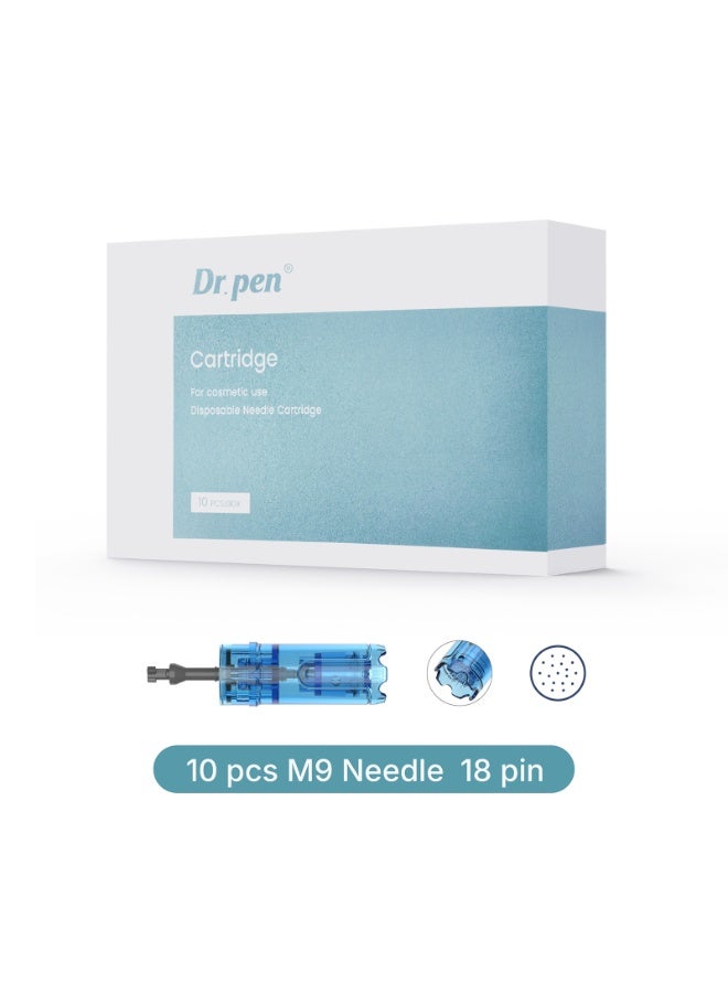 Dr pen Dr. Pen M9 18-needle microneedle replacement kit (10 needles per pack) - Disposable sterile needles. Compatible with Dr. Pen M9 Smart Skin Care Pen only. Features a built-in anti-backflow smart chip. - Image 1