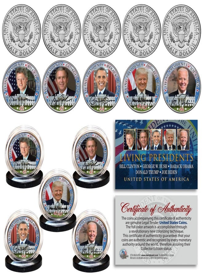 Merrick Mint 2025 Living Presidents Signature Series U.S. JFK Half Dollars 5-Coin Set Trump Biden Obama Bush Clinton - Image 2