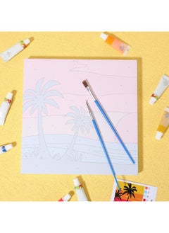 Nezyo 12 Sets Paint By Numbers With Frame For Adult Beginners Canvas, Diy Acrylic Paint By Number Canvas For Painting Party And Classroom Activity And Gift For Birthday, 8 X 8 Inch(Summer)  - Image 5