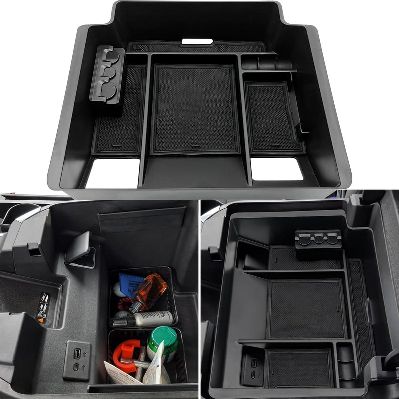 JOJOMARK Center Console Organizer Tray fits for 20222025 GMC SierraChevy Silverado 1500 Accessories20242025 SilveradoSierra 2500HD 3500HD Wireless Charging With Full Console wBucket Seats Only