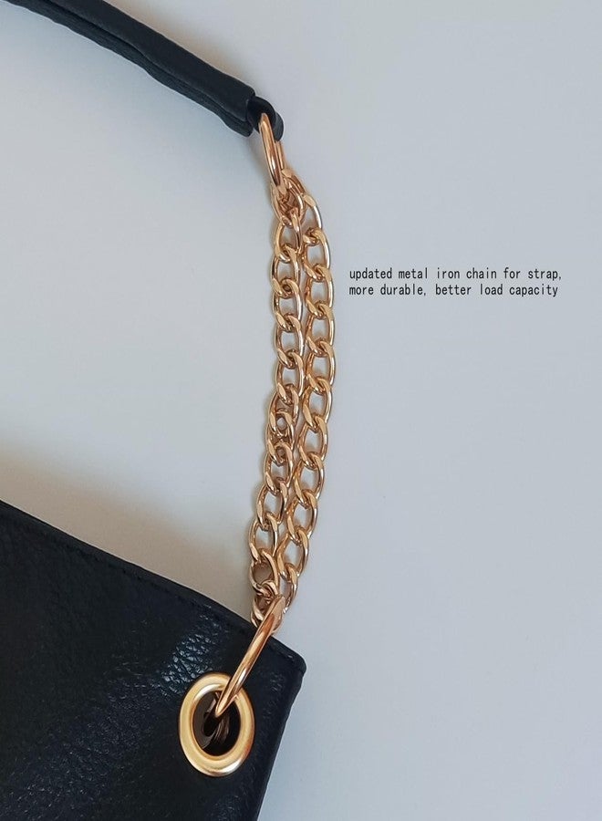 Teanea حقيبة كتف كبيرة مرصعة بالمسامير من الجلد الصناعي من تانيا، لون أسود - Image 2