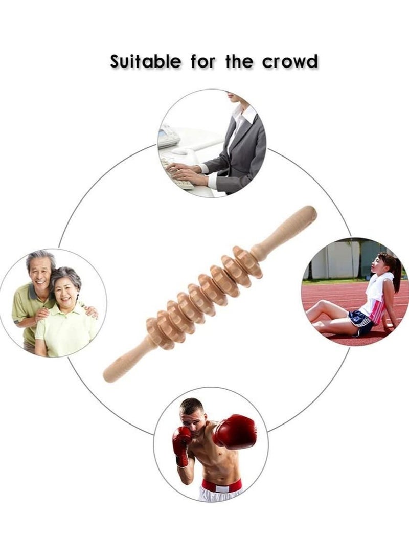 أدوات تدليك العلاج بالخشب ، مدلك خشبي بكرات ، أسطوانة تدليك مضادة للسيلوليت ، مساج يدوي للسيلوليت لتصريف الجهاز اللمفاوي ، وتسكين آلام عضلات الجسم بالكامل - Image 5