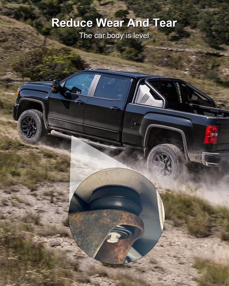 QAGGUM طقم حوامل جسم QAGGUM مناسب لشيفروليه GMC سيلفرادو سييرا 1500 2500 2WD 4WD 1999-2014 استبدال 7-141 طقم حوامل الجسم والكابينة بلاستيك بولي يوريثان أسود 24 قطعة - Image 4