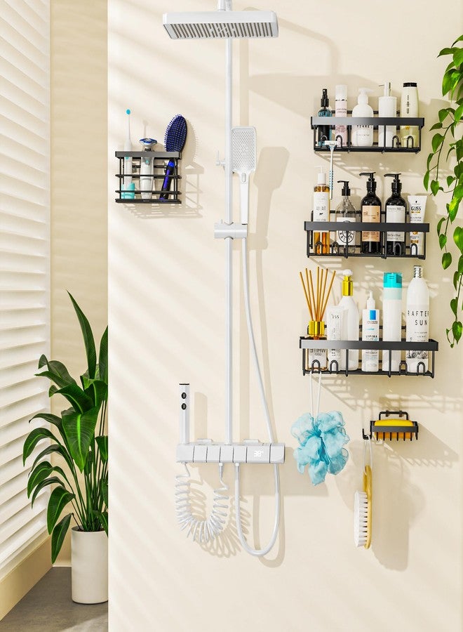 Moforoco 2Pack Flat Hook Shower Caddy, No Drilling Adhesive Shower Hooks - Image 3