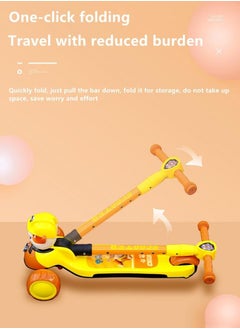 Generic Kids scooter with a unique design and one-click folding, suitable for ages 2 to 12 years, equipped with three lightweight wheels and fun music. Ideal for boys and girls aged 3 and above, with bright colors and a playful design that makes every adventure more fun, ensuring moments of joy and movement!  - Image 1