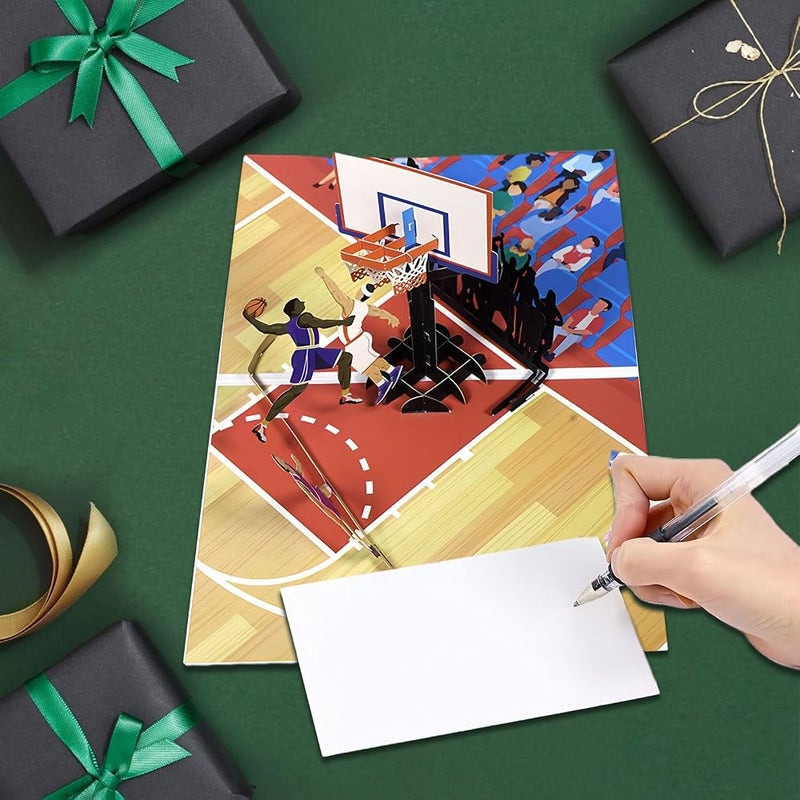 BIGTHREE Basketball Pop Up Card, Pop Up Basketball Birthday Card,3D Sports Greeting Card for Anniversary, Father's Day, Happy Birthday Card for Friends, Kids, Him, Dad, Husband, Boyfriend - Image 4