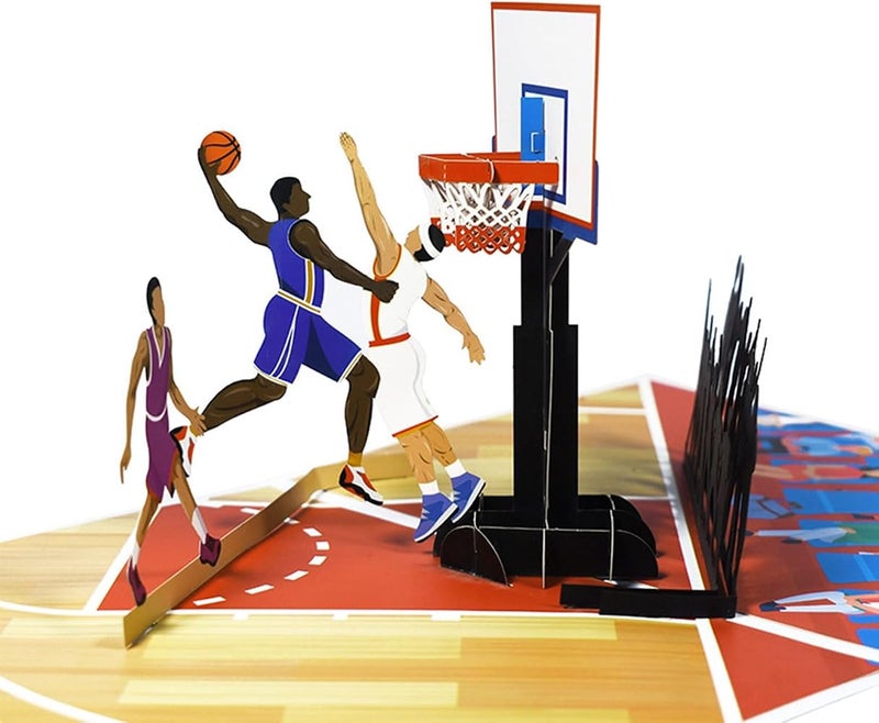 BIGTHREE Basketball Pop Up Card, Pop Up Basketball Birthday Card,3D Sports Greeting Card for Anniversary, Father's Day, Happy Birthday Card for Friends, Kids, Him, Dad, Husband, Boyfriend - Image 3