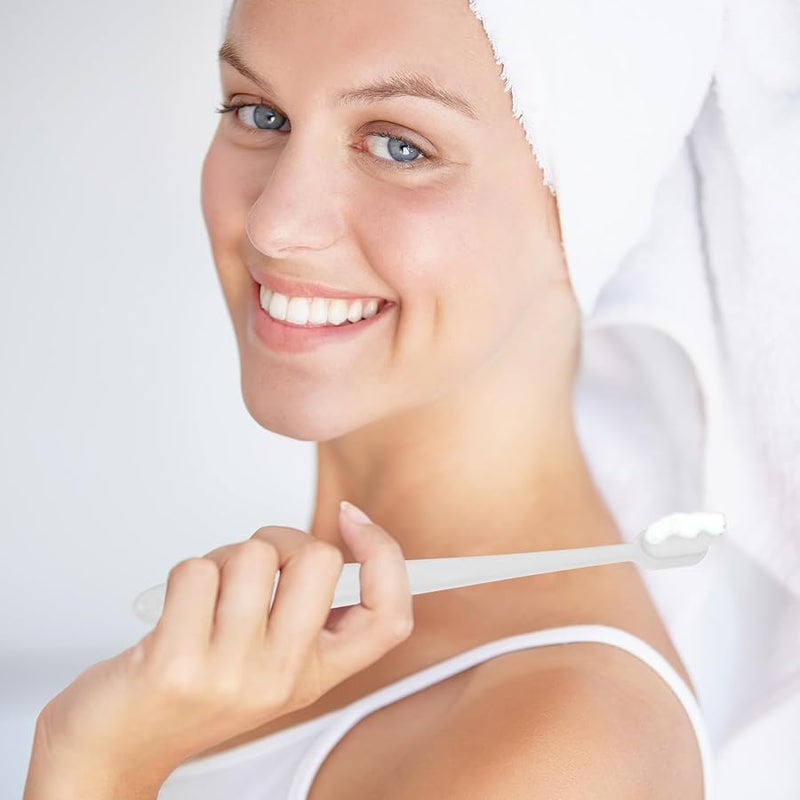 10 قطعة من فرشاة الأسنان ذات الشعيرات الناعمة فائقة النعومة لحماية اللثة، بتصميم مموج أبيض وأسود - Image 4