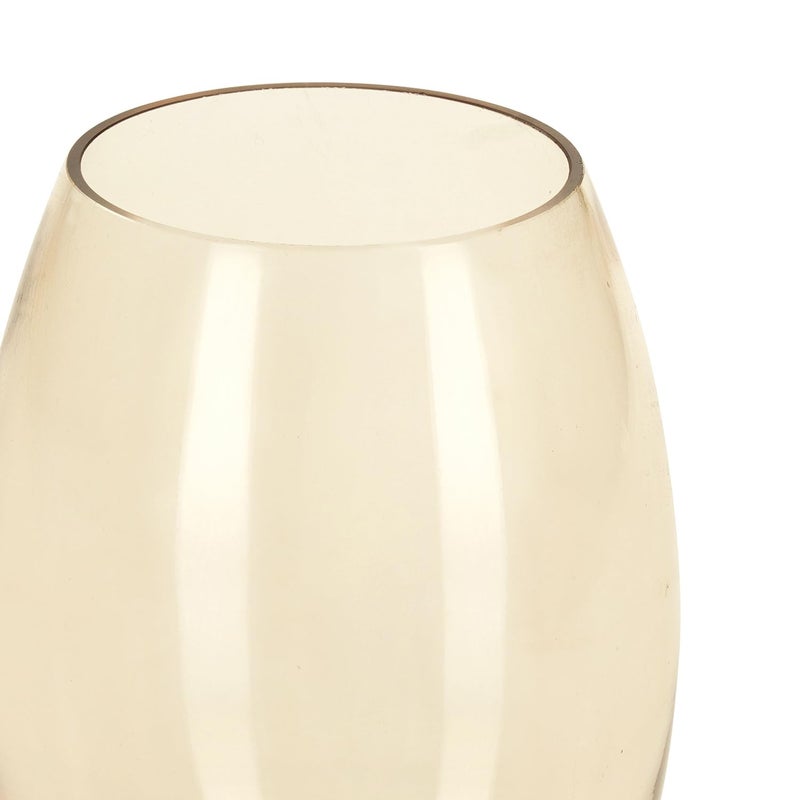 PURE HOME + LIVING Pure Home Living Clear Amber Oblong Glass Vase Small  - Image 5