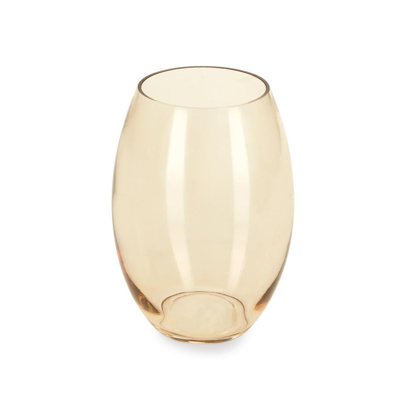 PURE HOME + LIVING Pure Home Living Clear Amber Oblong Glass Vase Small  - Image 4
