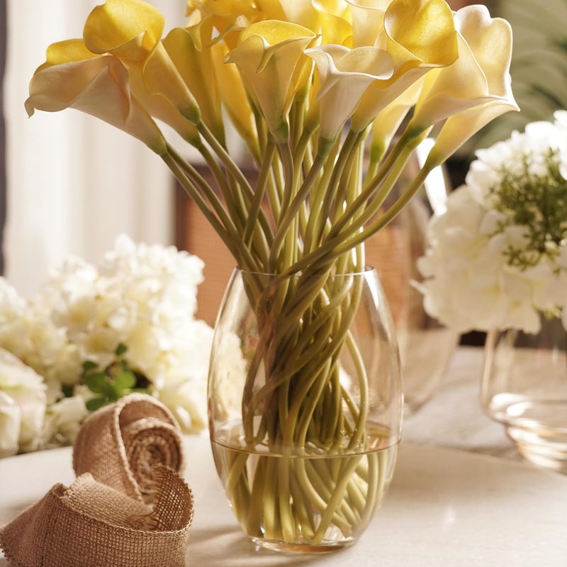 PURE HOME + LIVING Pure Home Living Clear Amber Oblong Glass Vase Small  - Image 1