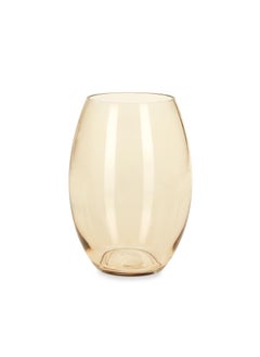 PURE HOME + LIVING Pure Home Living Clear Amber Oblong Glass Vase Small  - Image 3