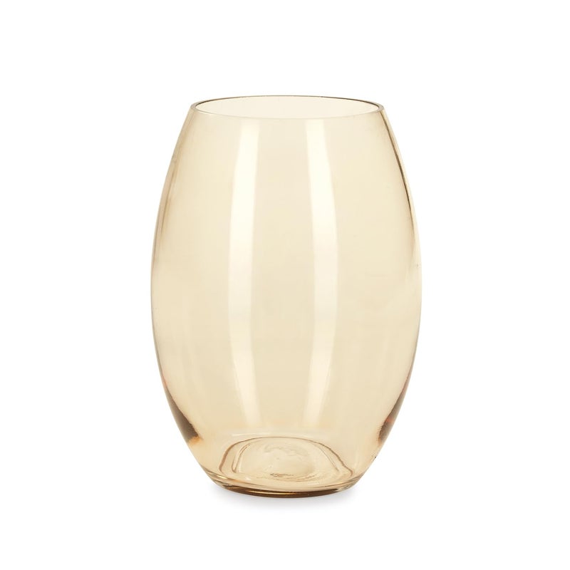 PURE HOME + LIVING Pure Home Living Clear Amber Oblong Glass Vase Small  - Image 3
