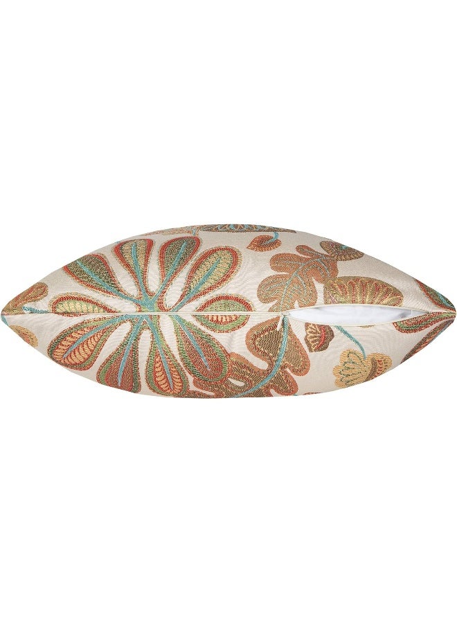 Mika Home Mika Home Set of 2 Jacquard Tropical Leaf Pattern Throw Pillow Covers Decorative Pillowcase 20X20 InchesTeal Cream  - Image 5