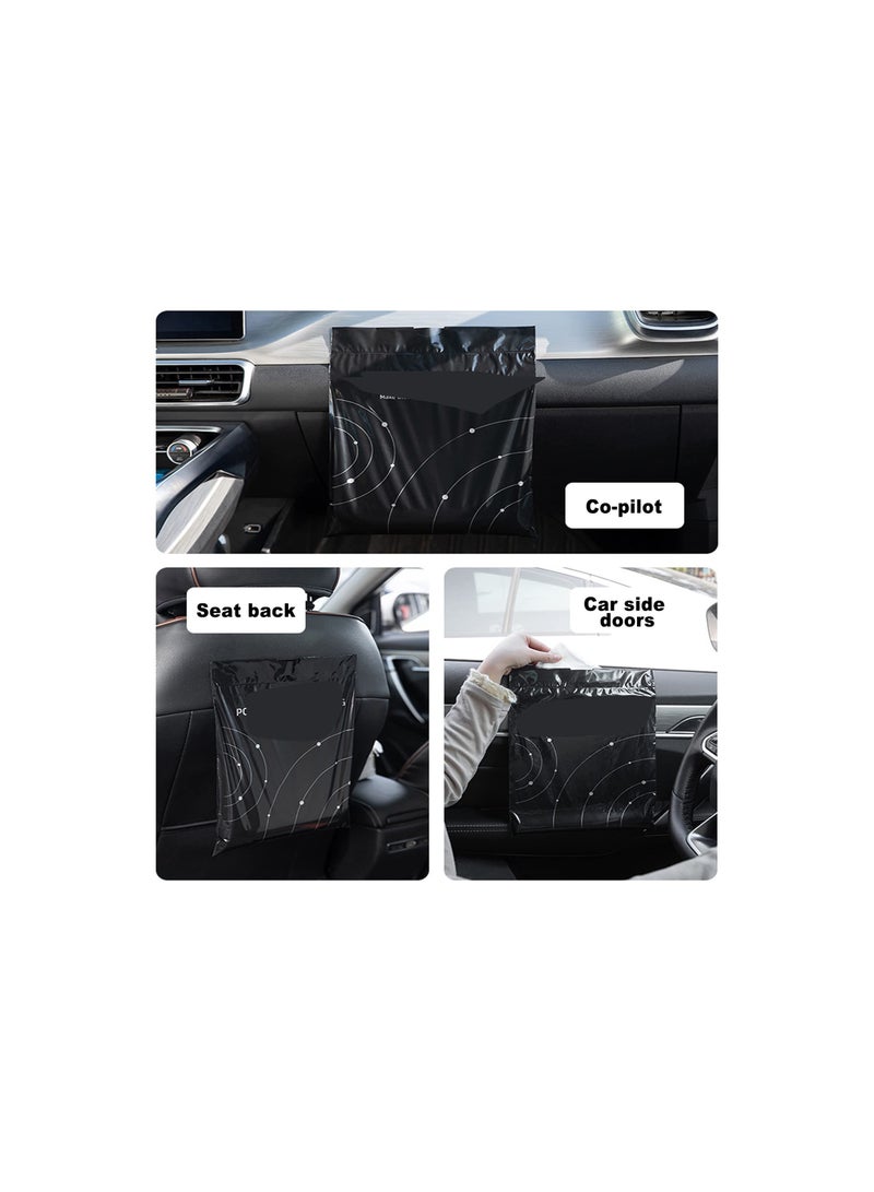 SYOSI Trash Bags for Cars, Vomit Bags Pack, Portable Drawstring, Paste Dual-Use Self Adhesive Cleaning Bags, Easy Stick on and Hanging, for Cars Kitchens Bedrooms Travel Office, Disposable (40 Pieces)  - Image 4