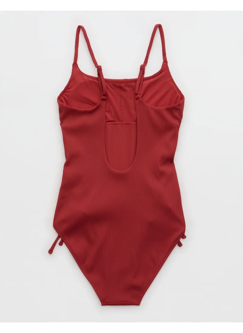 آري من امريكان ايجل Aerie Ribbed Scoop One Piece