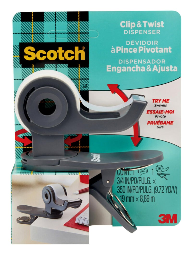 Scotch Desktop Tape Dispenser, Great for Gift Wrapping, 1 Dispenser (C19-CLIP-CCW) - Image 1