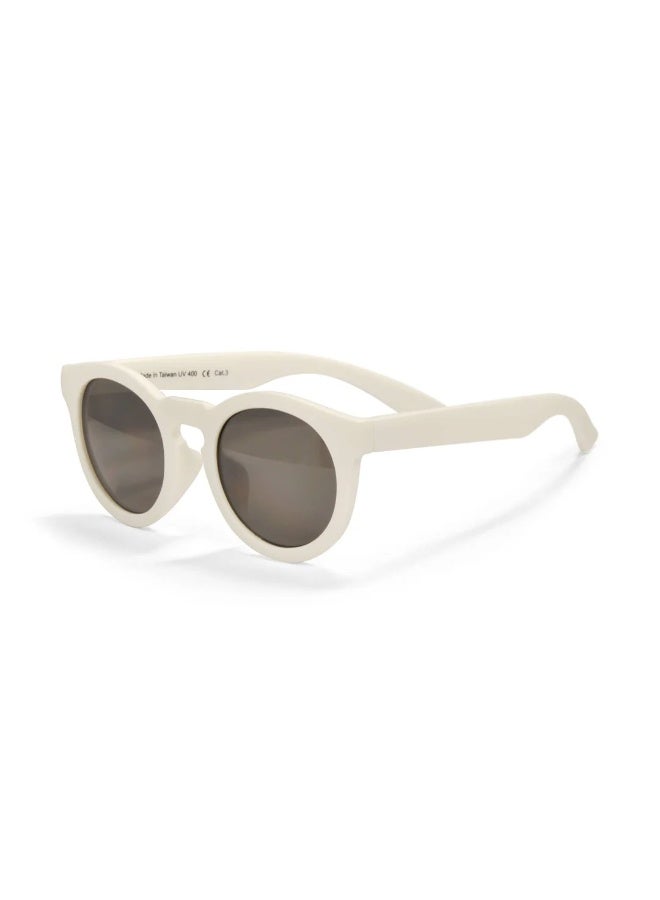 REAL SHADES Chill Polarized Sunglasses for Kids 7+ White Fashion, Smoke Lens, 100% UV400 Protection, Unbreakable Flex Frames, Shatterproof Lenses - Image 1