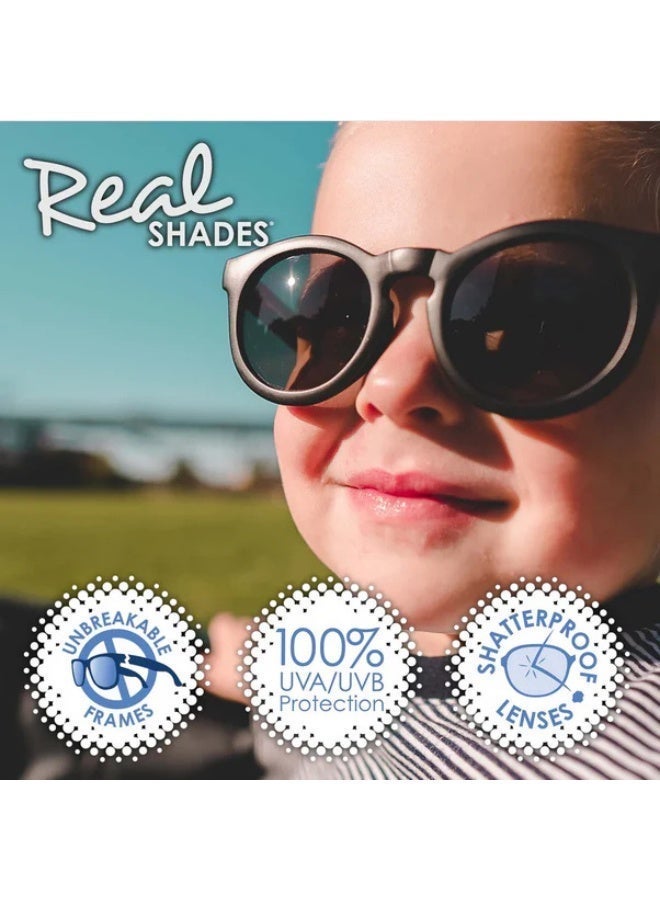 REAL SHADES Chill Polarized Sunglasses for Kids 7+ White Fashion, Smoke Lens, 100% UV400 Protection, Unbreakable Flex Frames, Shatterproof Lenses - Image 2