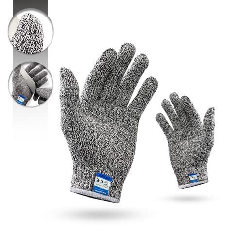 FreshDcart Level 5 Anti-Cut Resistant Gloves With Cut Proof Safety - Ideal For Industrial And Kitchen Use, Free Size, Grey, Polyethylene, Pack Of 1 - Image 1