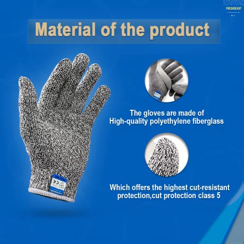 FreshDcart Level 5 Anti-Cut Resistant Gloves With Cut Proof Safety - Ideal For Industrial And Kitchen Use, Free Size, Grey, Polyethylene, Pack Of 1 - Image 5
