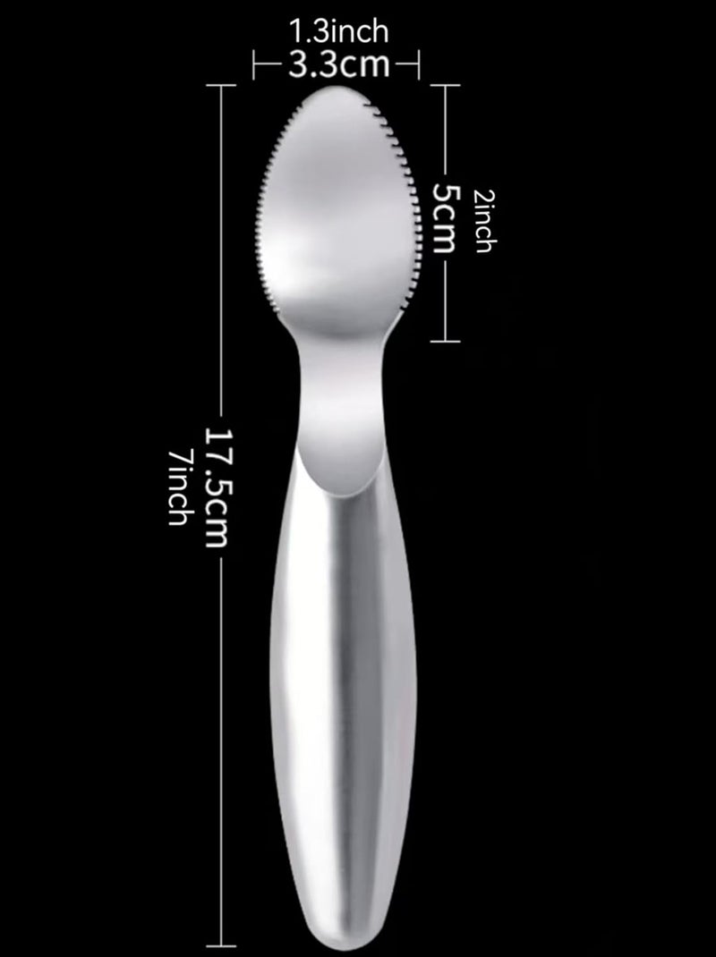 SWEIBIAI Stainless Steel Grapefruit Spoons with Serrated Edge Serrated Spoon Pumpkin Scraper Pumpkin Core Remover Scoop - Image 3
