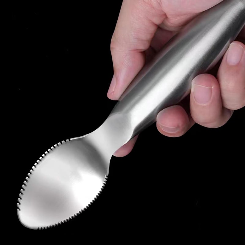 SWEIBIAI Stainless Steel Grapefruit Spoons with Serrated Edge Serrated Spoon Pumpkin Scraper Pumpkin Core Remover Scoop - Image 1
