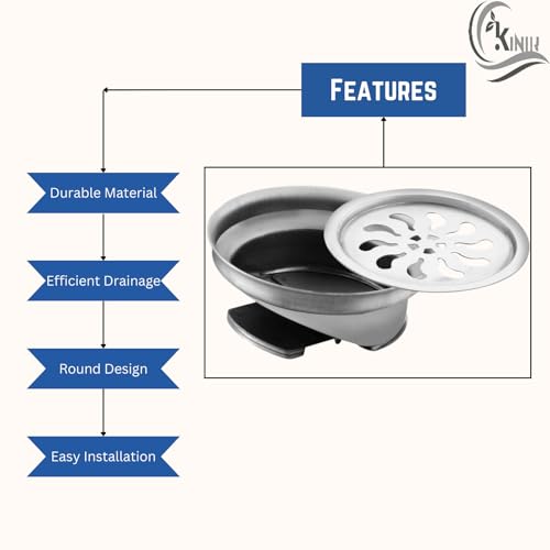 KINIK 304 Stainless Steel Cockroach Trap Bowl | 5 Inch Bathroom Floor Drain Jali | Anti-Odor & Insect Blocker - Image 4