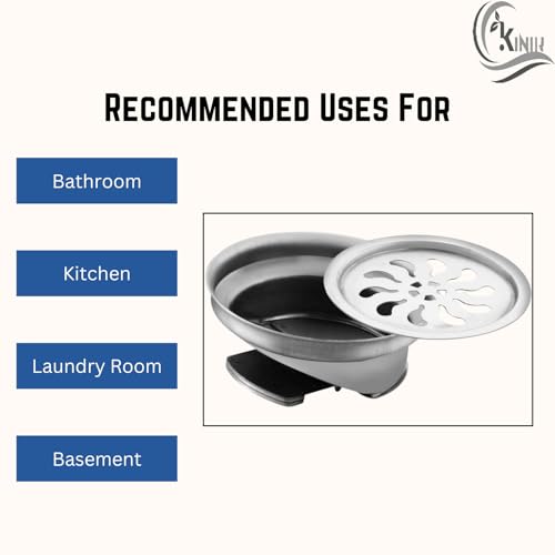 KINIK 304 Stainless Steel Cockroach Trap Bowl | 5 Inch Bathroom Floor Drain Jali | Anti-Odor & Insect Blocker - Image 3