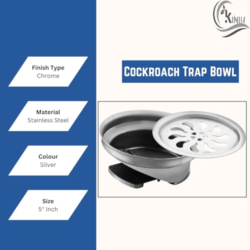 KINIK 304 Stainless Steel Cockroach Trap Bowl | 5 Inch Bathroom Floor Drain Jali | Anti-Odor & Insect Blocker - Image 5